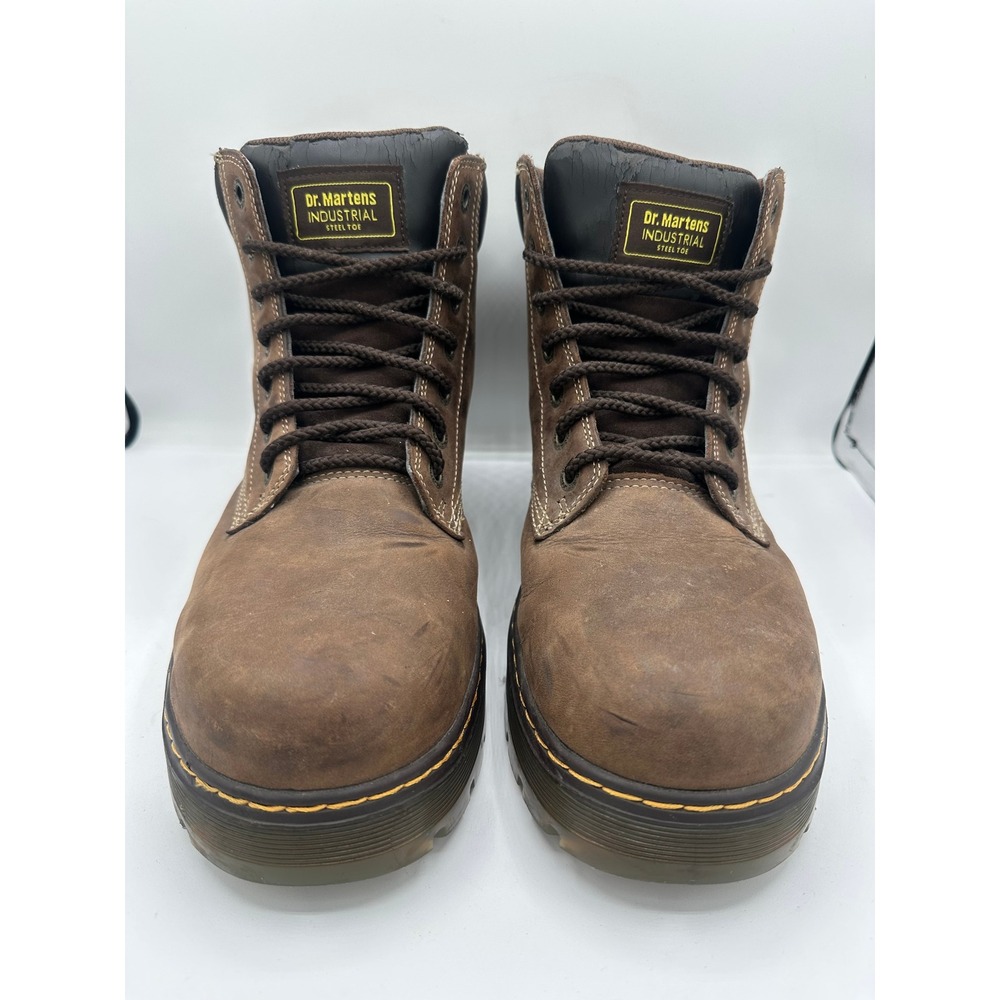 Dr Martens Industrial Steel Toe Slip Resistant Work Boots Brown Mens 11